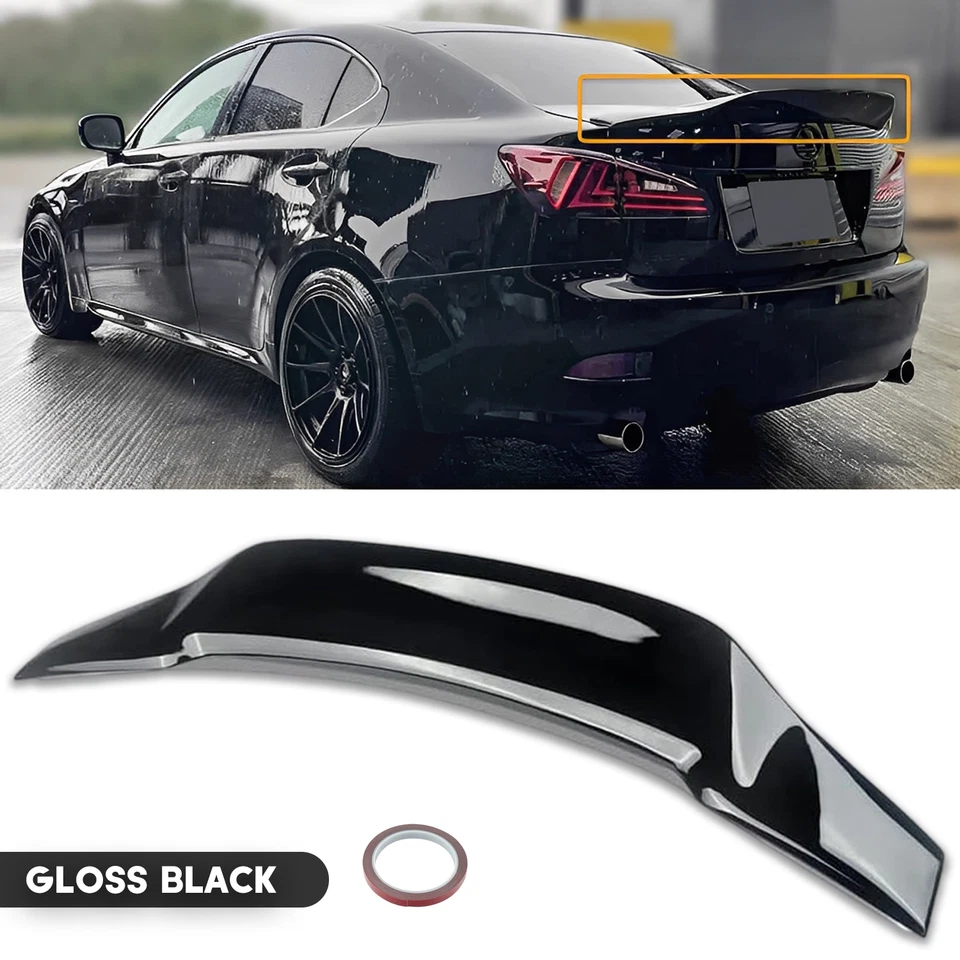 PARA LEXUS IS250 IS350 2006-2012 NEGRO BRILLANTE ESTILO RS ALERÓN MALETERO HIGHKICK Foto 1 de 4