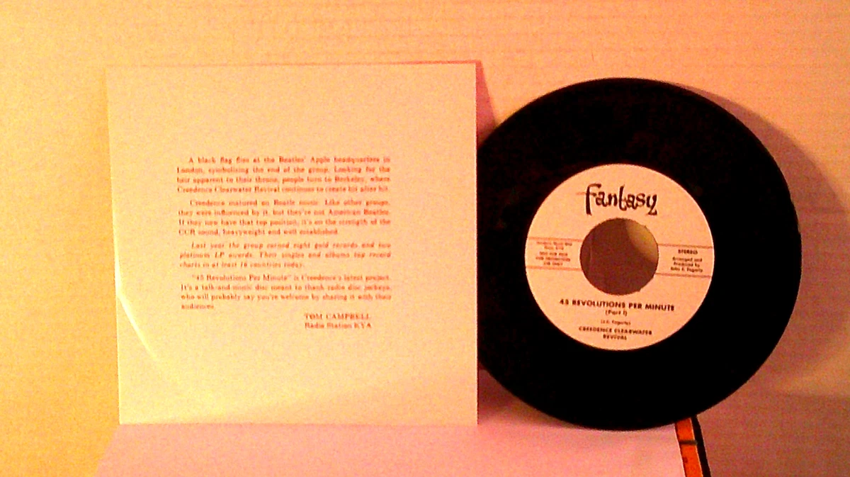 Creedence Clearwater Revival Rock 45 RPM Speed Vinyl Records for