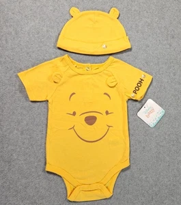 NUEVO CON ETIQUETAS Disney Bebé Winnie the Pooh Body Creeper y Sombrero Conjunto Talla 9 Meses - Imagen 1 de 8
