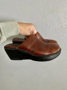 Born Clog Wedges Größe 7 Slipper Leder braun - Bild 1 von 9