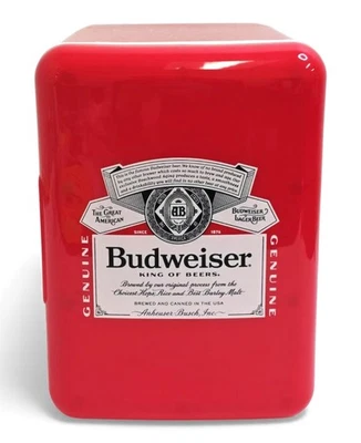 Mini nevera portátil Budweiser para 6 latas o 4 litros roja MIS135BUD-B Foto 1 de 4