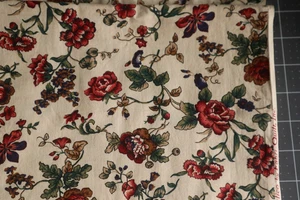 BTY Ozark Calico Quilt Sew Fabric Floral Red Roses Beige Fabri-Quilt - Picture 1 of 3