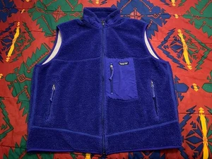 Vintage Patagonia Retro X Sherpa Vest Deep Pile Sz XXL Fall 2000 Fleece USA Blue - Picture 1 of 7