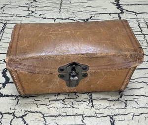 Vintage Eagle Lock Company Ledertasche 6 Zoll x 3 Zoll x 3 Zoll selten USA - Bild 1 von 11