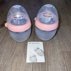 Como Tomo Baby Bottles Slow Flow Pink 5oz 2 Pack Wide Mouth Easy Clean Silicone - Picture 1 of 2
