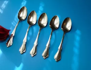 5 ONEIDA CHATEAU TEASPOONS 6'' stainless EUC - Picture 1 of 4