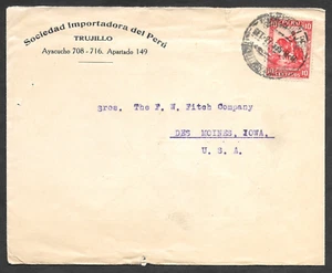 Peru Advertising Cover Trujillo to USA, See Reverse Side 1935 - Picture 1 of 2