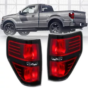 2PCS Black Housing Rear Lamps Tail Lights Assembly For 2009-2014 Ford F150 F-150 - Picture 1 of 9