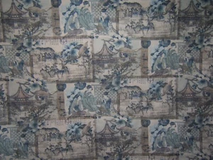 Lee Jofa, Geisha Palace Toile, Oriental Motif, Screen Print, BTY Various Colors  - Picture 1 of 7