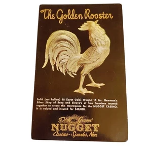 Cartolina The Golden Rooster Casino Dick Grave's Nugget Sparks Nevada anni 60 - Foto 1 di 5