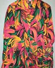Haver And Blair London Colorful Silk-like Roll Tab Blouse Size XL