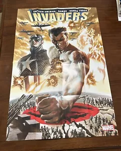 Invaders Promo Poster 24" x 36" Marvel 2018 Alex Ross Cap Namor Torch WWII - Picture 1 of 1