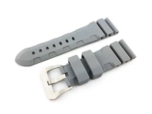 24 26mm Grey Rubber Silicone Diving Strap Band fit PANERAI OFFICINE Watch - Picture 1 of 7