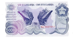 Jugoslawien …. P-98 …. 500.000 Dinara … 1989 … Auswahl *UNC* - Bild 1 von 2
