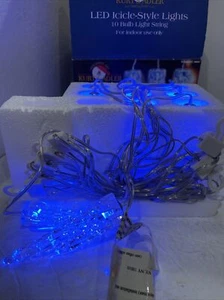 Kurt S. Adler LED Icicle-Style Lights 10 Bulb Light String Mounting Clips - Picture 1 of 9