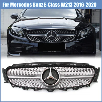 Chrome Silver Upper Grill W/Star Emblem For Benz E-Class W213 16-20 E250 300 350 - Image 1 of 4