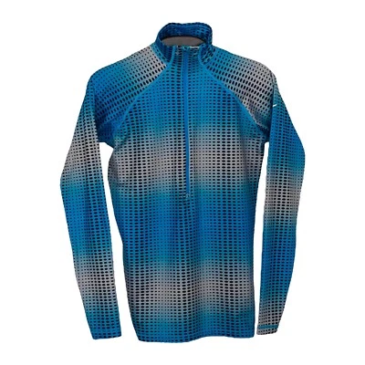 Blue NIKE PRO Dri-Fit Long Sleeve Pullover 1/2 Zip Athletic Wear Top - Womens L - Image 1 of 4