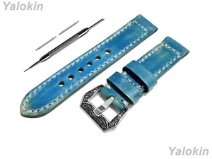 Turquoise Brushed Leather Band Strap for Garmin Captain Marvel and Venu 2S -B18 - Picture 1 of 9