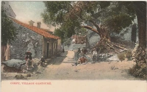 GREECE old Rare UPU Postcard Showing CARFU-Castor Village 1920s - Picture 1 of 3