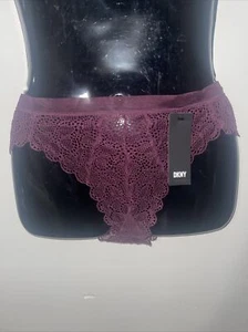 DKNY Maroon Purple Lace Mesh Sissy Bikini Panty Underwear Size Small NWTS - Picture 1 of 4