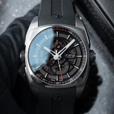 Cyrus Klepcys RARE Solo Tempo Limited Edition Openworked Steel Black 46mm Watch - Image 1 of 4