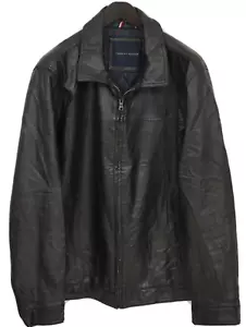Herren Tommy Hilfiger Jacke Atmungsaktiv Black Reißverschluss Kunstleder 2XL XXL - Bild 1 von 11