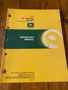 1992 John Deere 777 Luftaussaatsystem Bedienungsanleitung - Bild 1 von 2