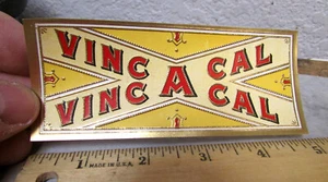 Etiqueta original vintage, VincAcal, caja de cigarros etiqueta de tabaco, NUEVO - Imagen 1 de 2