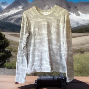 Athleta Girl Fleece-Lined Sweatshirt Size XXL/16 Camo Modal Pullover Top Cozy - Picture 1 of 10