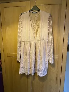 Motel Rocks Skater Dress In Pink Lace Size Medium - Picture 1 of 6