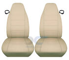 Fits Chevrolet Camaro  front car seat covers solid beige w/bowtie+camaro/RS/SS..