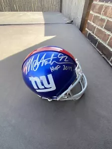 Michael Strahan Autographed Giants mini helmet HOF 14 Inscription JSA Witnessed - Picture 1 of 3