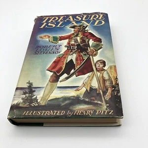 Treasure Island Book by RL Stevenson Grosset & Dunlap Illustrated By Henry Pitz - Bild 1 von 19