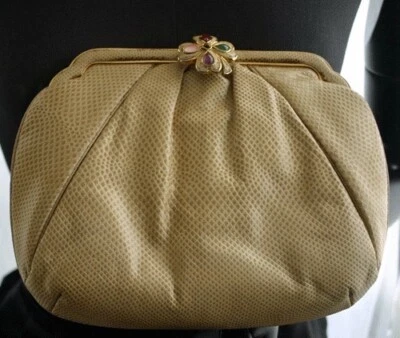 Bolso de Hombro Vintage JUDITH LEIBER Tostado Karung Serpiente Foto 1 de 4