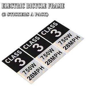 Ebike Sticker Electric Bike Frame (3 Stickers a Pack)Class Identification Number - Picture 1 of 11