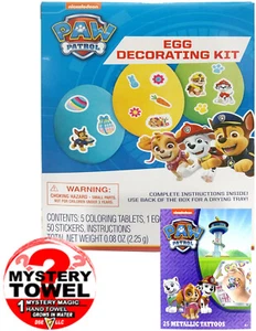 Paw Patrol 3pc Easter Egg Decorating & Coloring Kit with DSE Bonus Mystery Towel - Picture 1 of 4