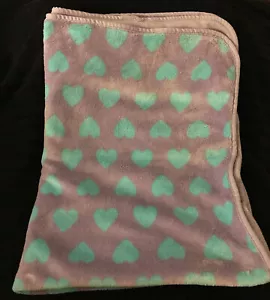 Manta bebé Northpoint Heart lavanda púrpura turquesa felpa seguridad - Imagen 1 de 6