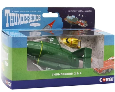 Corgi Thunderbird 2 & 4 Classic Collectable Die Cast Metal Model Set - CC00803 - Image 1 of 3