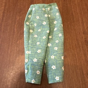 Mattel Barbie Doll Clothes Green Floral Capri Pants with Side Slits - Picture 1 of 4