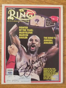 HOFer MARVELOLUS MARVIN HAGLER firmato L'anello marzo 1984 rivista PSA AO89961 - Foto 1 di 4
