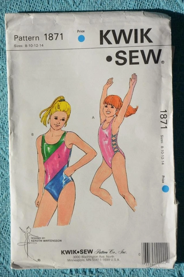 Kwik Sew #1871 Girls SWIMSUITS PATTERN Size 8-10-12-14yrs STRETCH FABRICS. CUT - image 1 of 1