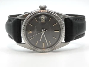 Rolex Datejust 36mm 1601 Mens Stainless Steel bezel Watch Rare Gray Dial #WI378 - Picture 1 of 7