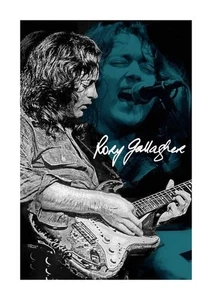 Rory Gallagher 66 A4 repro autograph A4 mounted poster with choice of frame - Picture 1 of 4