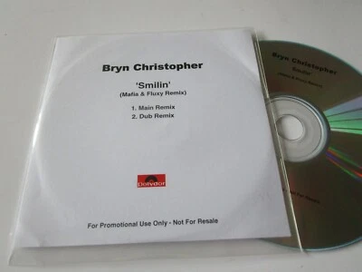 Bryn Christopher ‎– Smilin' (Mafia & Fluxy Remix) Polydor UK CDr Promo CD Single - Image 1 of 4