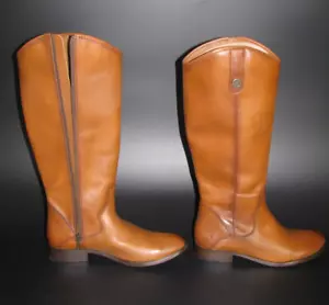 NIB $348 FRYE Marissa Tall Boots Brown Cognac Sz 7.5 M 40254 W - Picture 1 of 13