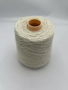 Large 500 Gram Cone (100% Linen) (undyed/cream) 3ply Knitting Thickness. Strong. - Picture 1 of 6