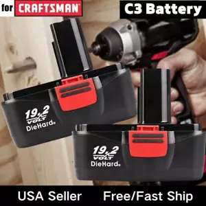 2Pack for Craftsman 19.2 Volt 11375 Battery C3 DieHard 130279005 11376 130279003 - Picture 1 of 14