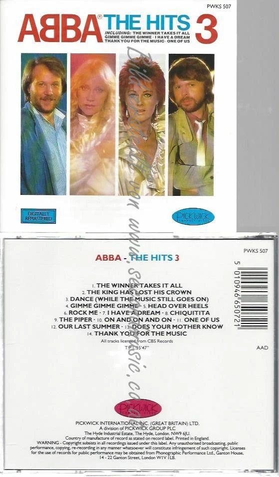 CD--ABBA | --THE HITS 3  (PICKWICK COMPILATION ) - Bild 1 von 1