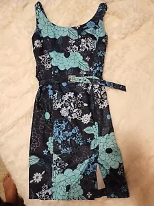 Y2K Dress Express Floral - Size 3/4 Quality New Blues, Turquoise & Navy Flowers - Picture 1 of 11