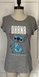 Disney Graphic STITCH Tee Shirt OHANA Means Family Gray Top Kids L - Picture 1 of 5